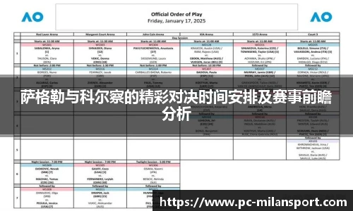 萨格勒与科尔察的精彩对决时间安排及赛事前瞻分析