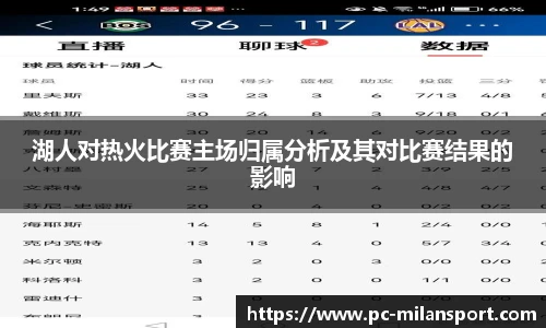 湖人对热火比赛主场归属分析及其对比赛结果的影响